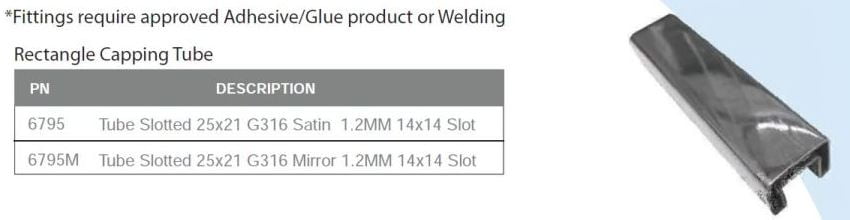 Rectangular End Sleek Closure: Rectangular Slotted End Cap 50.8X25.4mm G316